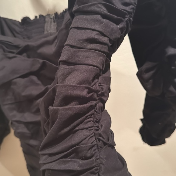 Reformation Jodi Black Ruched Top M/L - Picture 3 of 7